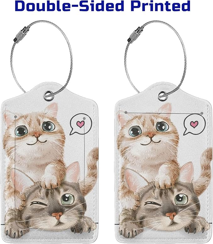 Set of 2 Cute Cats Luggage Tags - Image 5