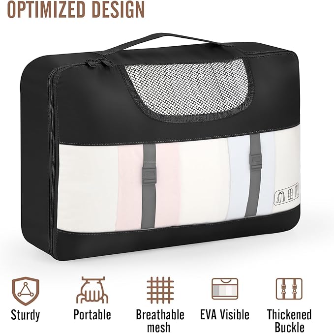 Veken 10 Set Packing Cubes for Travel Essential, Suitcase Organizer Bags in 4 - Image 4