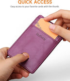 Buffway Mens Slim Wallet, Minimalist Thin Front Pocket Leather Credit Card - Image 3