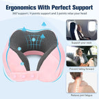 Neck Pillow for Traveling, Travel Pillows for Airplanes, 100% Pure Memory Foam - Image 9