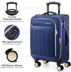 Softside Carry On Luggage 20 Inch Expandable Carry On Luggage 22x14x9 Airline - Image 3
