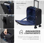 Verage Under Seat Luggage with Wheels, Softside Small Suitcase Spinner Carry On - Image 4