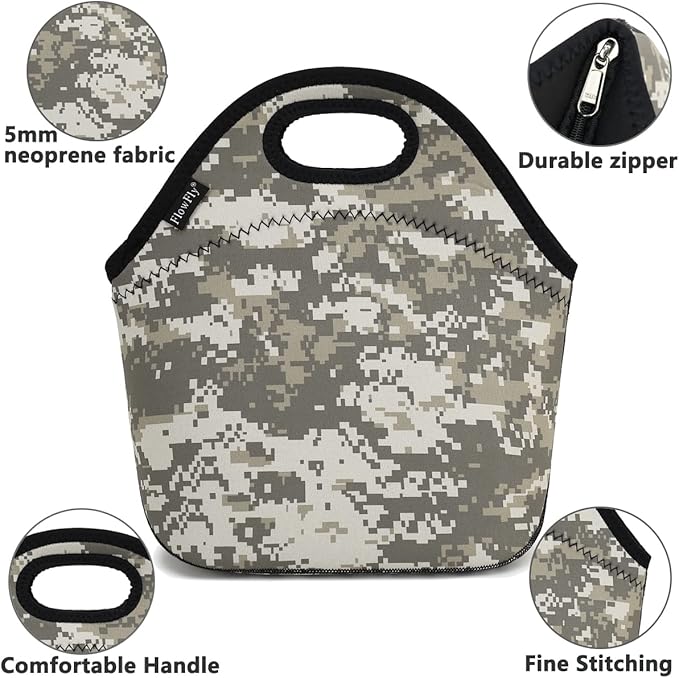 FlowFly Neoprene Lunch Tote Insulated Thermal Reusable Lunch Bag Box - Image 4