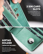 VULKIT Passport Holder with Airtag Holder RFID Blocking Passport Wallet Travel - Image 5