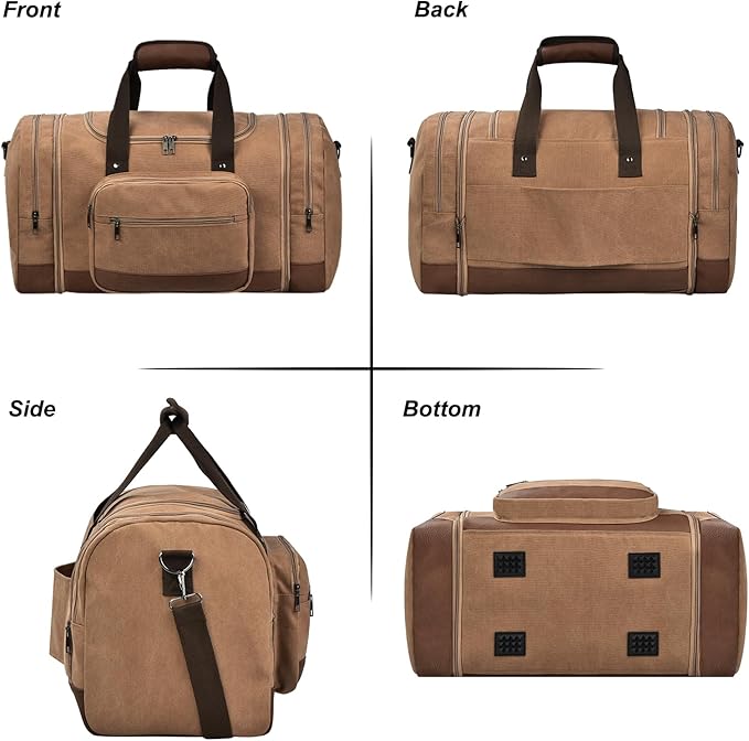 Litvyak Duffle Bag for Travel, 50L Canvas Travel Duffel Bags Overnight Weekend - Image 6