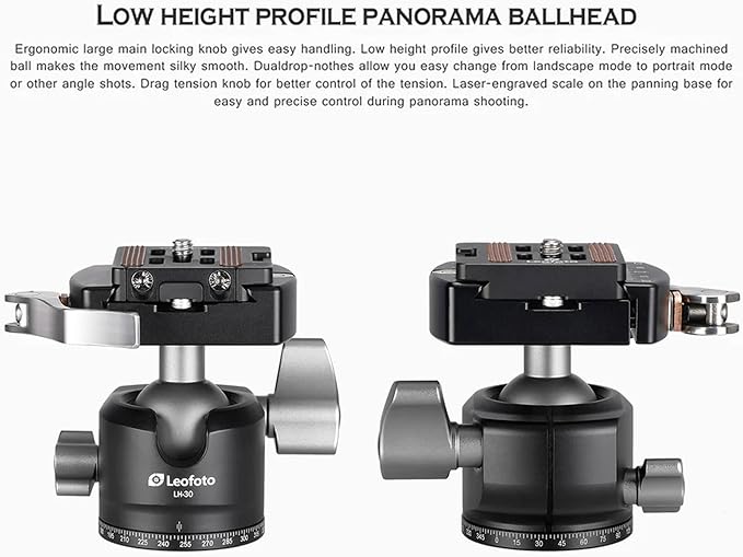 Leofoto Professional Camera Tripod, 4 Leg Sections, 360° Ball Head, Max Load - Image 3