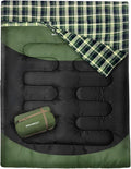 Double Sleeping Bag for Adults Machine Washable 2 Person Camping Sleeping Bag by WKFAMOUTCAMP
