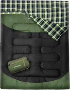 Double Sleeping Bag for Adults Machine Washable 2 Person Camping Sleeping Bag by WKFAMOUTCAMP