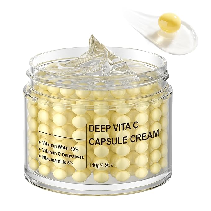 Deep Vita C Capsule Cream, Face Moisturizer with Niacinamide for Wrinkles, Firming, Skin Radiance, Refined Pores, 140g/4.9oz