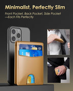 Wallet for Men - RFID Blocking Bifold Slim Minimalist Credit Card Holder Pop Up - Image 3