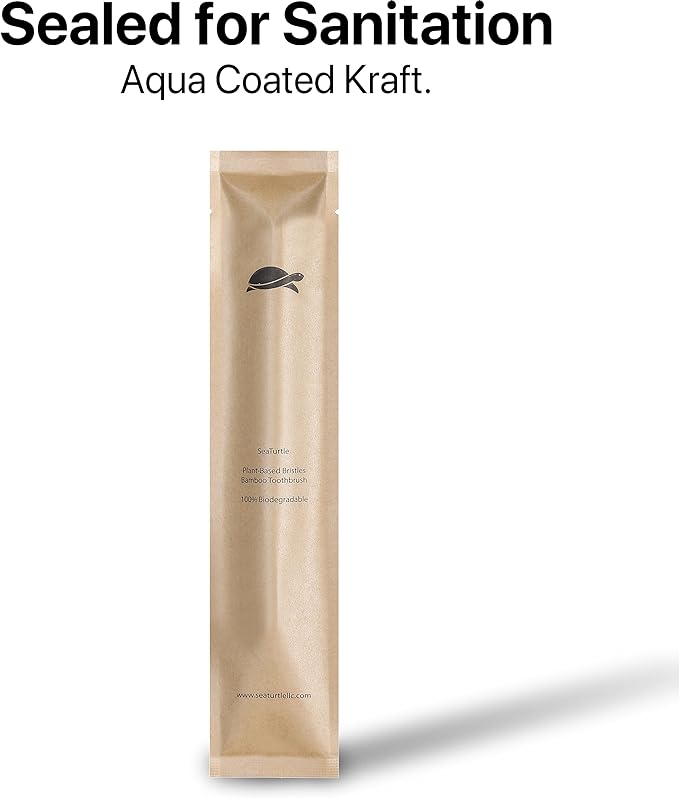 Sea Turtle Plant-Based Bristles, Soft Bamboo Toothbrushes, Individually Sealed - Image 3