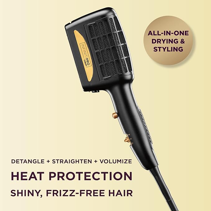 INFINITIPRO by CONAIR 3-in-1 Styling Hair Dryer,1875W Hair Dryer and 3 Attachments,(Pack of 3)