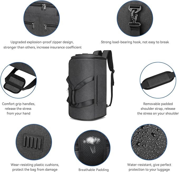 Bukere Garment Bags for Travel, Convertible Carry on Duffel Bag for Men Women - Image 5