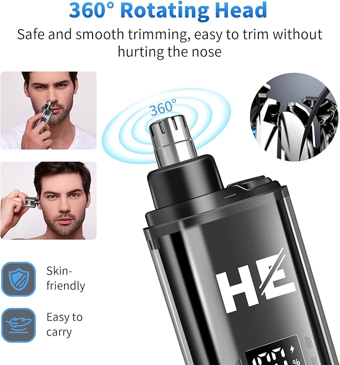 HIENA PRO Professional Hair Clippers for Men, Cordless Hair Clipper for Barber Clippers and Trimmer LED Haircut Set with Foil Shaver, Nose Trimmer, Rechargeable Clippers for Men