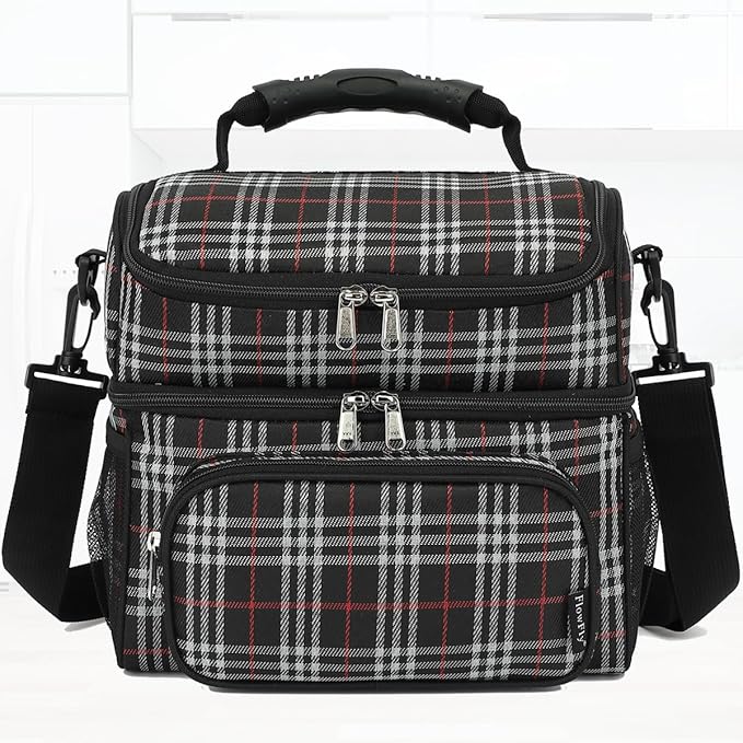 FlowFly Double Layer Cooler Insulated Lunch Bag Adult Lunch Box Large Tote Bag - Image 7