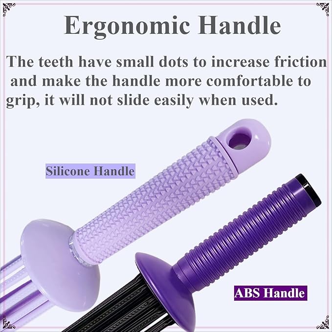 17 Teeth Curly Hair Brush, Curl Defining Brush, Curling Roll Comb, Perfect for Hair Salon & Home Use (Silicone Purple)