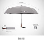 Balios Travel Umbrella Luxurious Golden Hardwood Handle Auto Open & Close - Image 4