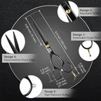 CIICII Hair Cutting Scissors, 6.5 Inch Professional Hair Scissors Set (Hair Cutting Shears Beard Trimming Haircutting Haircut Kit) Right Left Handed Barber Shears for Home Salon DIY Hairdressing