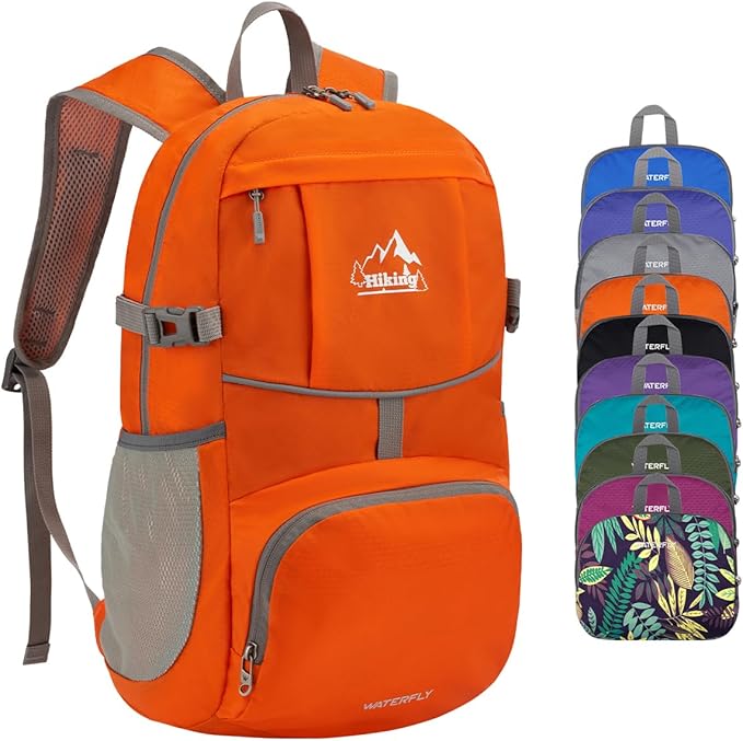 WATERFLY Hiking Foldable Daypack Backpack: 25L Ultra Lightweight Packable by Waterfly