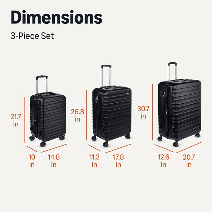 Amazon Basics 3-Piece Set, Hardshell Suitcases - Image 6