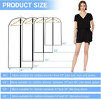 Garment Bags for Hanging Clothes 24'' x 48'' Coat Covers for Closet Foldable - Image 5