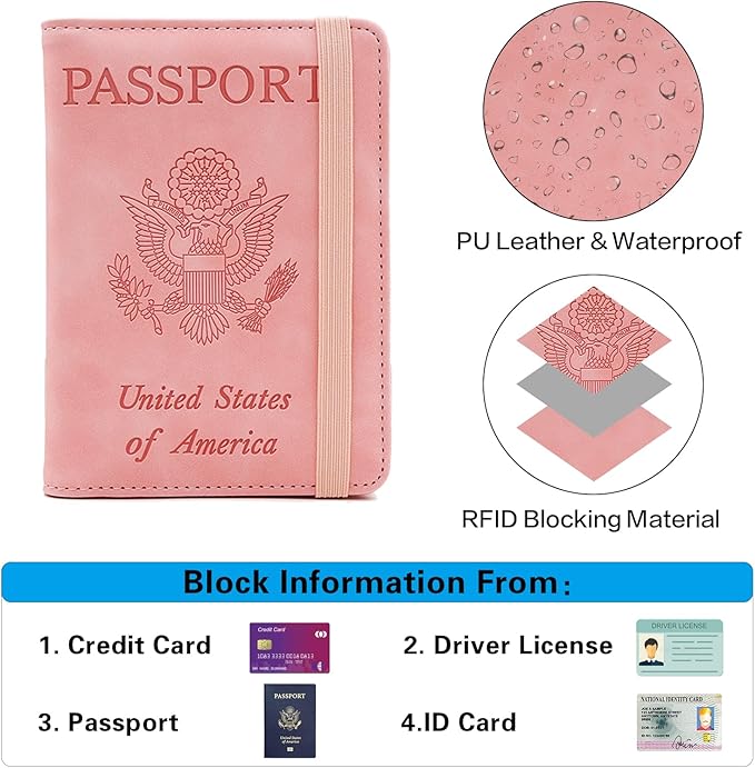 Melsbrinna Premium Leather Passport Holder Covers Case, Waterproof Rfid - Image 5