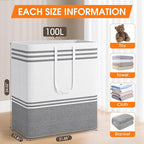 2 Pack Large Home Laundry Basket, Laundry Hamper, Freestanding Waterproof Dirty - Image 2