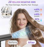 FMZ Professional Hair Blow Dryer with Diffuser, 1875W High Speed Brushless Motor for Fast Drying, Smart Display, Portable Small Light weight Low Noise, Curly Ionic Blowdryer for Women Men Salon Travel