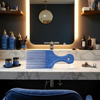 Blue Salon-Style Hair Pick and Barber Comb, Pick Comb for Curly Hair and Parting Care for Thick Quality Barber Supplies, Styling Tools and Appliances, Hair Combs