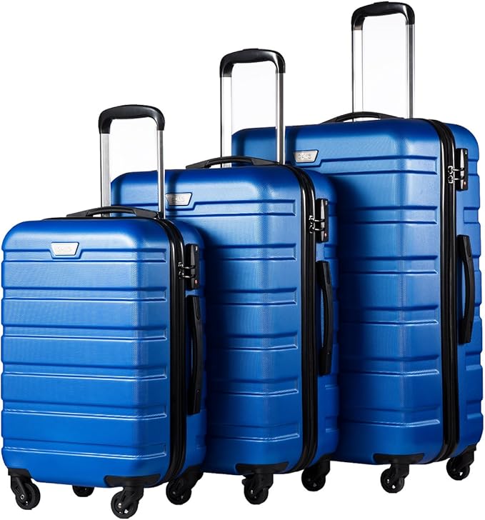 Coolife 3-Piece Lightweight Hardside Spinner Luggage Set by COOLIFE