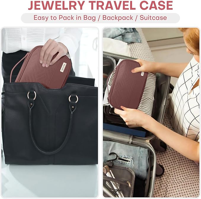 Jewelry Travel Case Organizer for Necklaces, Soft Sided - Image 6