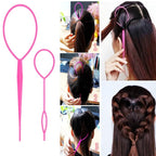 8Pcs Hair Brushes Set with 4Pcs Topsy Hair Tail Tools 1Pcs Bristle Teasing Hair Brush 1Pcs Edge Control Brush 2Pcs Metal Pin Rat Tail Combs for Woman Girl hair Styling,Edge&Back Brushing,Pink