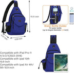 MOSISO Sling Backpack, Canvas Crossbody Hiking Daypack Bag - Image 2