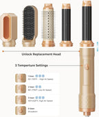 6 in ONE Blow Dryer Brush,Air Curling Iron Round Brush Blow Dryer 800W,Ionic Hair Dryer Brush for Women, Hot Air Brush Hair Styling Tools 100-120V