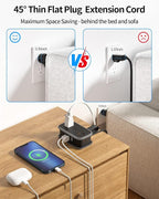2 Pack Travel Power Strip with USB C Port, NTONPOWER Flat Plug Extension Cord - Image 7