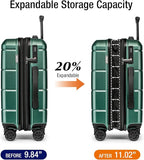KYME Green Carry On Luggage 22x14x9 Airline Approved Expandable 20 Inch - Image 2