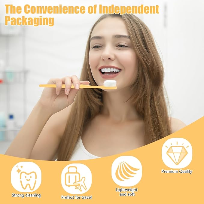 NICEMOVIC 10 Pack Disposable Toothbrushes Bulk - Image 5