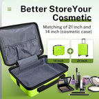 AnyZip 21" Carry On Luggage and 14" Mini Cosmetic Cases Luggage Set Hardside PC - Image 6