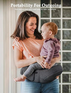 besrey Baby Hip Carrier, Adjustable Waist Belt Carrier, Ergonomic M Position - Image 2