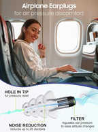 Ear Plugs for Airplane Pressure Relief, 2 Pairs Adults Soft Silicone Reusable - Image 2