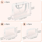 TISRATOK 10 PCS Clear Travel Makeup Toiletry Bag, Plastic PVC Cosmetic TSA - Image 2