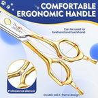 Jason 8.0 Inch Curved Chunker Scissors for Dog Grooming 23 Teeth Professional Downward Chunker Shears with Symmetric Handle Sharp Comfortable