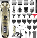 VGR 095 Beard Trimmer for Men, 7 in 1 Waterproof Cordless Hair Clippers and Trimmers Set, Electric Razor Shavers T-Blade Hair Trimmer Grooming Kit for Nose Body Ear Face Mustache, V-103