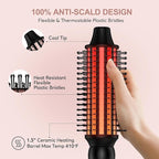 Farery Thermal Brush 5 Adjustable Temps, 1.5 Inch Hot Curling Brush for Big Bouncy Curls, Non-Blowing Heated Round Brush, Ceramic Curling Wand for Medium & Long Hair, Dual Voltage for Travel