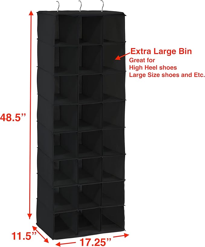 SIMPLE HOUSEWARE Hanging Closet Organizers 24 Section Shoe Shelves - Image 3