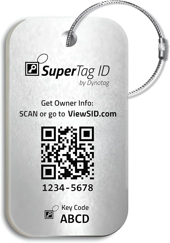 Dynotag® Sentry Series Solid Metal Web Enabled Smart Luggage Tag ID + Steel Loop by DynotagInc