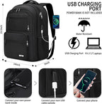 Black Backpack for School, School Backpack for Boys Girls Teens, College Book - Image 4