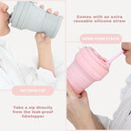 Collapsible Cup with Reusable Straw – 18 Oz, Portable Travel Mug, Leak-Proof - Image 3