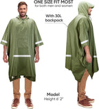 PTEROMY Hooded Rain Poncho for Adult - Image 4