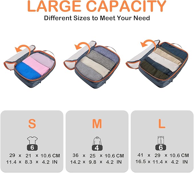 Cipway Mesh Compression Packing Cubes, Ultralight See Through Luggage Organizer - Image 5